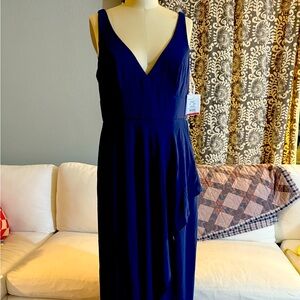 Elegant Navy Blue Sleeveless Dress
